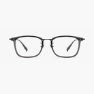 Rectangular eyeglasses frame with gray  gradient and titanium temples