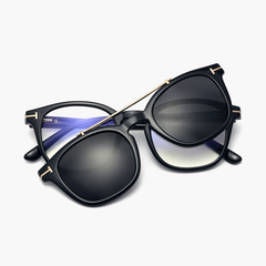 Jocelyn Oval Full frame TR90 Clip on Sunglasses