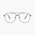 Aviator-style eyeglasses on a white background