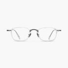Clear eyeglasses on a white background