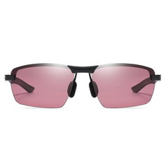 Mark Rectangle Semi-rimless Metal Driving Sunglasses - Famool