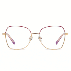 Enid Geometric Full frame Metal Eyeglasses - Famool