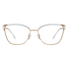 Freda  Oval Full frame Metal Eyeglasses - Famool
