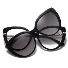 Madge Cateye Full frame TR90 Clip on Sunglasses - Famool
