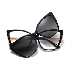 Nicole Cateye Full frame TR90 Clip on Sunglasses - Famool