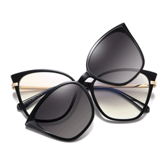 Ingrid Cateye Full frame TR90 Clip on Sunglasses - Famool