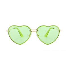 Clyster Heart-shaped Rimless Metal Sunglasses