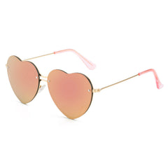 Clyster Heart-shaped Rimless Metal Sunglasses