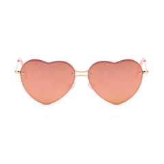 Clyster Heart-shaped Rimless Metal Sunglasses